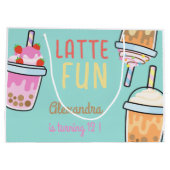 Latte pret verjaardagsfeestje bobba-thee groot cadeauzakje (Achterkant)