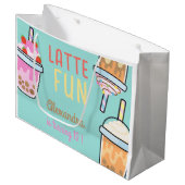 Latte pret verjaardagsfeestje bobba-thee groot cadeauzakje (Voorkant Gekanteld)