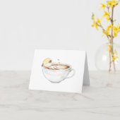 Latte Pug-kaart Kaart (Gele Bloem)