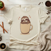 Latte Sloth. Cute Coffee Sloth, Funny Lazy Morning T-shirt