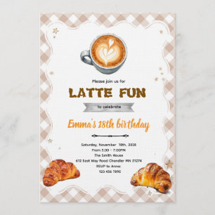 Latte verjaardag brunch feest uitnodiging