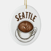 Latte WA Washington Coffee Cup Keramisch Ornament (Rechts)