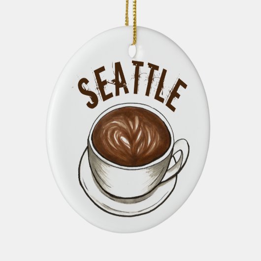 Latte WA Washington Coffee Cup Keramisch Ornament (Rechts)