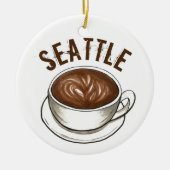 Latte WA Washington Coffee Cup Keramisch Ornament (Voorkant)