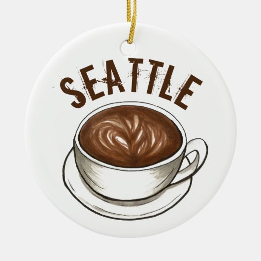 Latte WA Washington Coffee Cup Keramisch Ornament (Voorkant)
