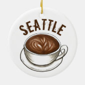 Latte WA Washington Coffee Cup Keramisch Ornament (Achterkant)