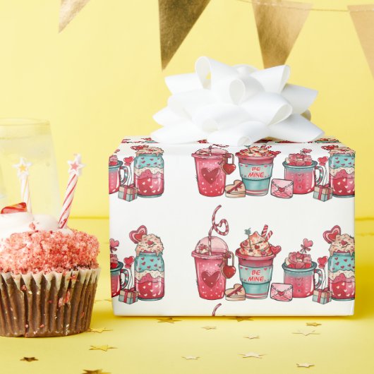 Latte whitepapier voor valentijn op dag van de dag cadeaupapier (Verjaardagsfeest)