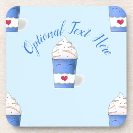 Latte & Witte Slagroom (Blauw) Bier Onderzetter