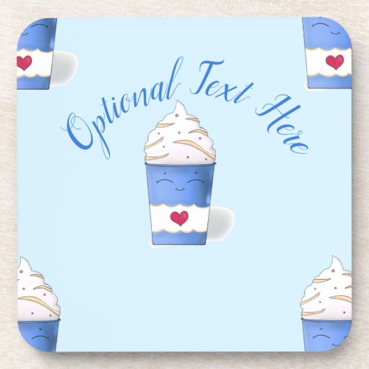 Latte & Witte Slagroom (Blauw)   Bier Onderzetter (Voorkant)