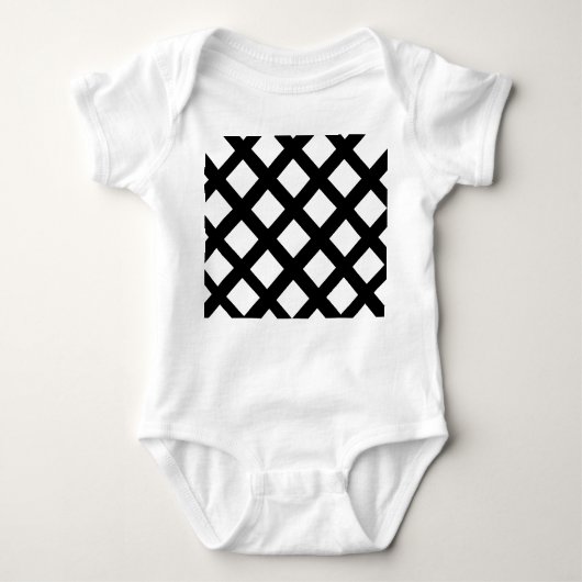 Lattice Baby Bodysuit (Crème & Zwart) (Voorkant)