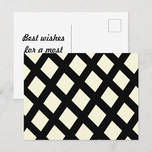 Lattice Briefkaart (Crème & Zwart) (Voorkant / Achterkant)