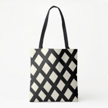Lattice Canvas tas (Crème & Zwart)