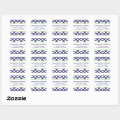 Lattice en Grosgrain retouradreslabels Vierkante Sticker (Vel)