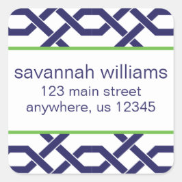 Lattice en Grosgrain retouradreslabels Vierkante Sticker