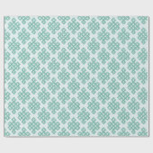 Lattice Endless Knot Textured in Green and Aqua Cadeaupapier (Vlak)