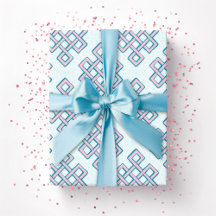 Lattice Endless Knot Textured in Pink and Aqua