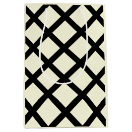Lattice Geschenktas (Crème & Zwart) Medium Cadeauzakje