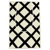 Lattice Gift Bag (Crème & Zwart) Medium Cadeauzakje (Voorkant)