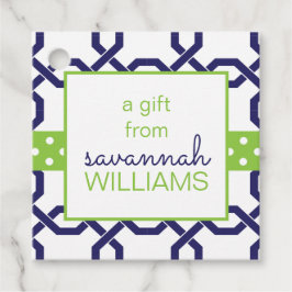 Lattice & Grosgrain Gepersonaliseerde Gift of Favo Bedankjes Labels