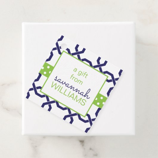 Lattice & Grosgrain Gepersonaliseerde Gift of Favo Bedankjes Labels (In situ)