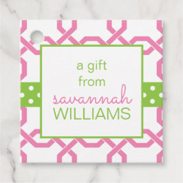 Lattice & Grosgrain Gepersonaliseerde Gift of Favo Bedankjes Labels