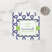 Lattice & Grosgrain Gift Enclosure Kaarten Notitiekaartje (Voorkant / Achterkant in situ)