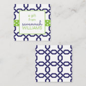 Lattice & Grosgrain Gift Enclosure Kaarten Notitiekaartje (Voorkant / Achterkant)