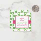 Lattice & Grosgrain Gift Enclosure Kaarten Notitiekaartje (Voorkant / Achterkant in situ)