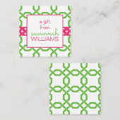 Lattice & Grosgrain Gift Enclosure Kaarten Notitiekaartje (Voorkant / Achterkant)