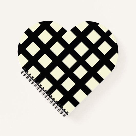 Lattice Heart Notitieboek (Crème & Zwart) (Voorkant)