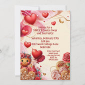 Lattice & Lace Valentijn Gingerbread Party Kaart (Achterkant)