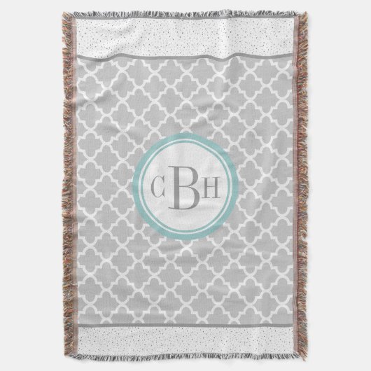 Lattice Morocan Tegel Monogram Pattern Deken (Voorkant Verticaal)