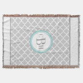 Lattice Morocan Tegel Monogram Pattern Deken (Voorkant)