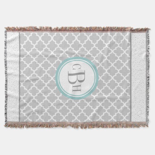 Lattice Morocan Tegel Monogram Pattern Deken (Voorkant)