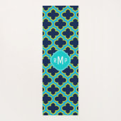 Lattice Pattern in Turquoise Green Blue Yogamat (Achterkant)