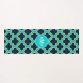 Lattice Pattern in Turquoise Green Blue Yogamat (Voorkant (horizontaal))