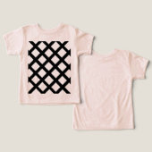 Lattice peuter T-shirt (crème & zwart) (Ontwerp Voorkant & Achterkant)