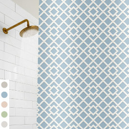 Lattice Print Pattern  Classic Dusty Blue Douchegordijn