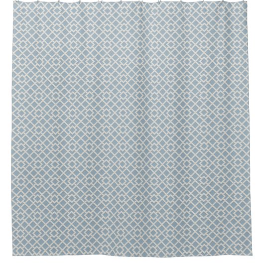Lattice Print Pattern Classic Dusty Blue Douchegordijn (Voorkant)