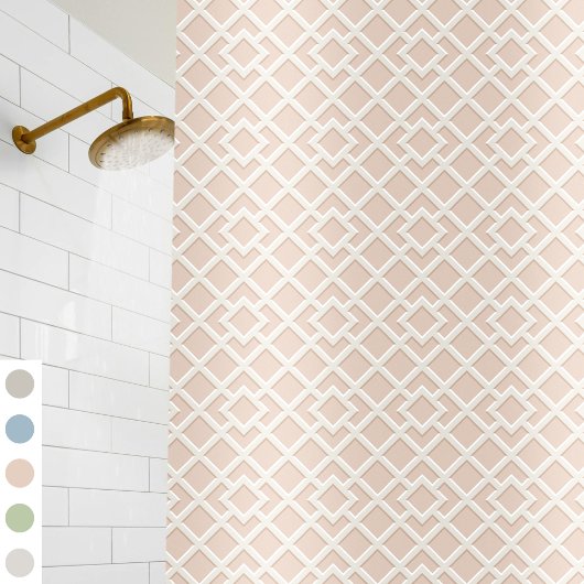 Lattice Print Pattern  Classic Dusty Pink Douchegordijn