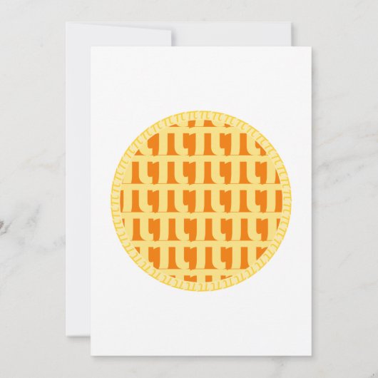 Lattice Pumpkin Pie - Pi Day Invitation Kaart (Achterkant)
