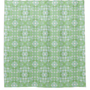 Lattice Quatrefoil Pattern Apple Green Douchegordijn