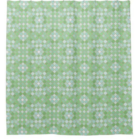Lattice Quatrefoil Pattern Apple Green Douchegordijn (Voorkant)