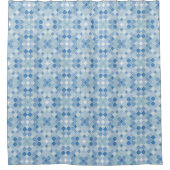 Lattice Quatrefoil Pattern Cerulean Blue Douchegordijn (Voorkant)