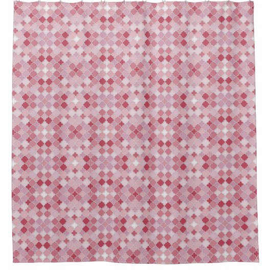 Lattice Quatrefoil Pattern Southwest gedempte roze Douchegordijn (Voorkant)