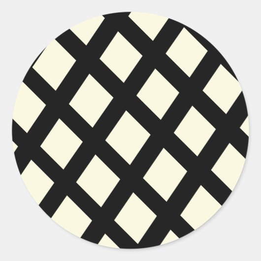 Lattice ronde Stickers (Crème & Zwart) (Voorkant)