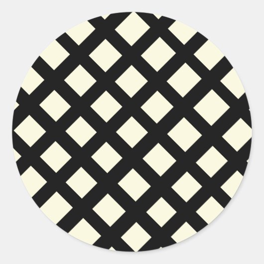 Lattice ronde Stickers (Crème & Zwart) (Voorkant)