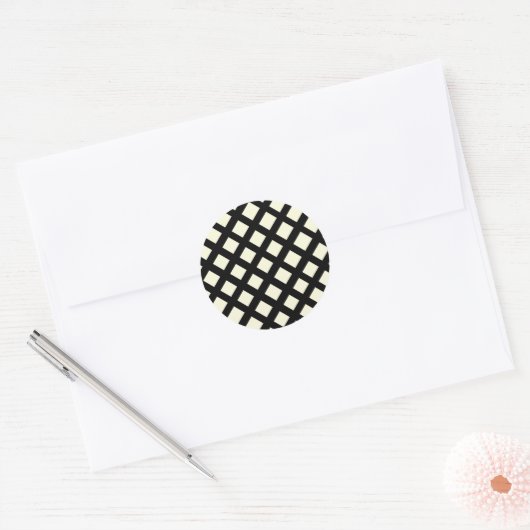 Lattice ronde Stickers (Crème & Zwart) (Envelop)