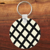 Lattice Sleutelhanger (crème & zwart) (Voorkant)