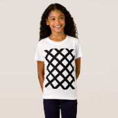 Lattice T-shirt voor kinderen (crème en zwart) (Voorkant volledig)